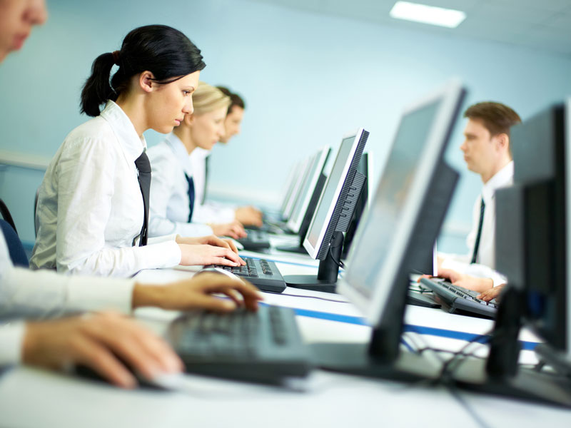 people working on computers